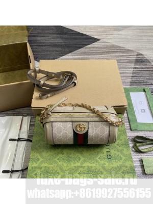 GUCCI OPHIDIA MINI SHOULDER BAG 795208 Oatmeal
