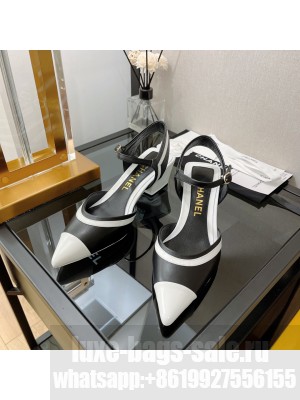 Chanel Lambskin & Patent Calfskin Pumps G38846 5cm Black Sandals 2022 Collection