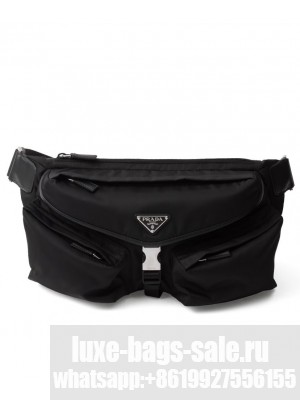 Prada Re-Nylon And Leather Shoulder Bag 2VH175 Black