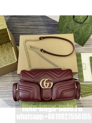 GUCCI GG MARMONT SMALL SHOULDER BAG 795228 Rosso Ancora red