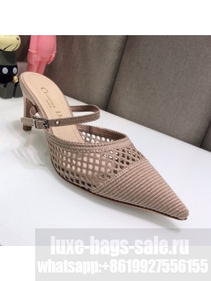 Dior D-Choc Heel Mules in Nude Mesh Embroidery Spring/Summer 2021 Collection