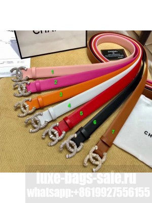 Chanel Width 3cm CC Logo Buckle Leather Belt