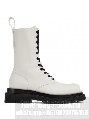 Bottega Veneta Women's Lug Lace-Up Boot Cream