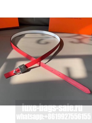 Hermes Width 1.3cm Swift & Epsom Leather Reversible Belt With Lock Buckle Red/White 2020 Collection