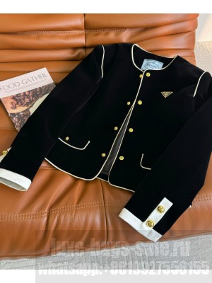 Prada Women's Velvet Jacket Black