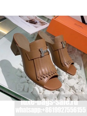 Hermes Alma Sandal With Fringe Brown 2020 Collection