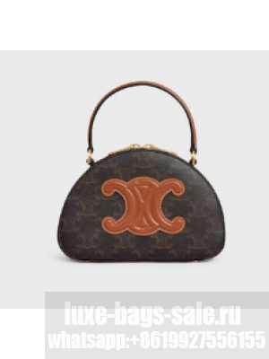 CELINE HALF MOON CASE TRIOMPHE CANVAS 10K642 TAN