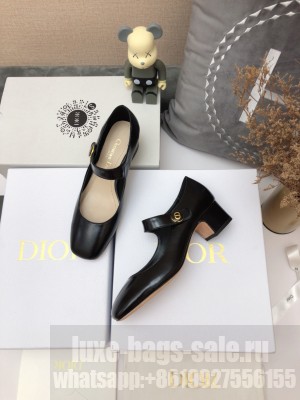 DIOR HEEL 4CM CALFSKIN D-DOLL PUMPS BLACK 2022 COLLECTION