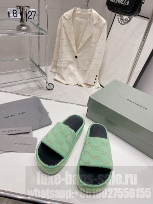 Balenciaga Unisex Logo Platform Slide Sandals 5cm 2023 09