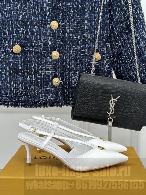 Louis Vuitton 1ACLE0 Stellar 6.5cm Patent leather Slingback Pump White