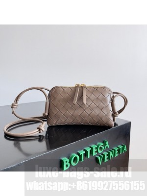 Bottega Veneta Intrecciato Concert Pouch 794258 dark gray