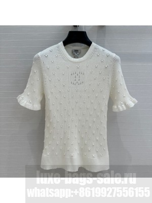 Chanel Short-sleeved Sweater CH031110 White 2025