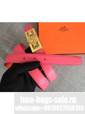 Hermes Width 2.5cm Collier De Chien Buckle Belt Pink/Gold