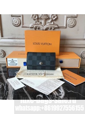 Louis Vuitton 6 Key Holder Wallet Damier Graphite Canvas Fall/Winter 2017 Collection M62630A, Noir