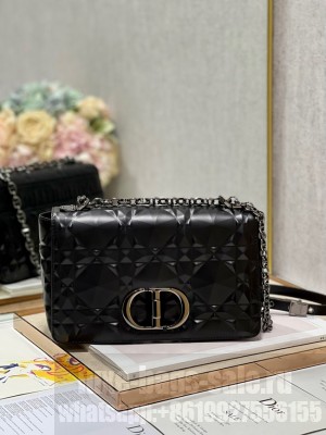 MEDIUM DIOR CARO BAG Cannage Calfskin with Diamond Motif M9242UW black&black