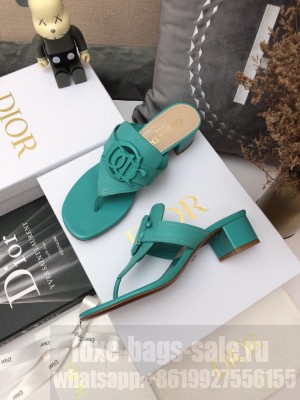 Christian Dior 30 MONTAIGNE 4CM Flip-Flop Green Calfskin sandals 2021 Collection