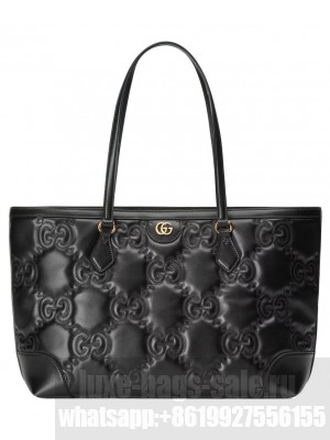Gucci GG Matelasse Leather Medium Tote 631685 Black