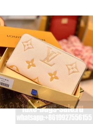 Louis Vuitton Gradient Monogram Leather Zippy Wallet M80402 Yellow 2021 Collection