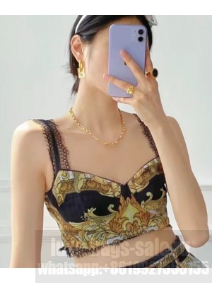 Versace                                                                                        Medusa renaissance silk bralette top