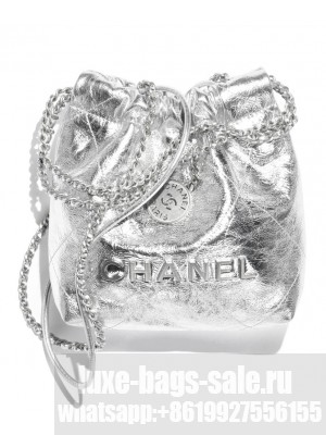 Chanel 22 Mini Handbag AS3980 Silver