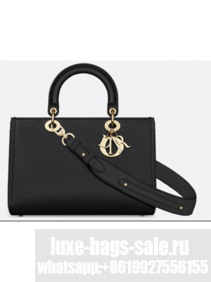 DIOR Medium Lady D-Sire My ABCDior Bag Black Bull Leather M1151OT