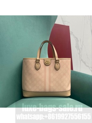 GUCCI OPHIDIA SMALL TOTE BAG 765043 gray pink