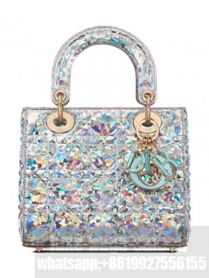 Christian Dior Small Lady Dior My Abcdior Bag Silver