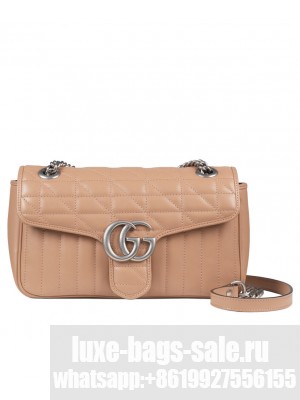Gucci GG Marmont Small Shoulder Bag 443497 Apricot