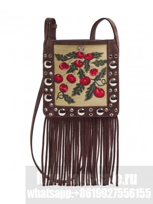 Valentino Garavani Small Tassel Shoulder Bag Dark Coffee