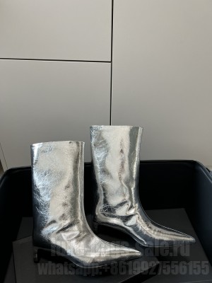Jil Sander 3.5cm Calfskin Leather Ankle boots silver