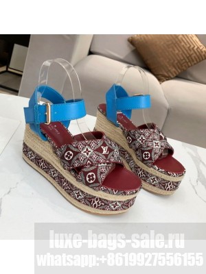 Louis Vuitton Since 1854 Boundary Wedge Sandal Burgundy 2021 Collection