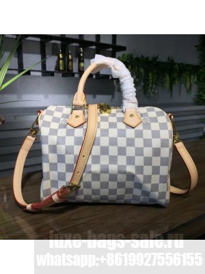 Louis Vuitton Speedy 25cm Bandouliere Bag Damier Azur Canvas Fall/Winter 2017 Collection N41374, Beige