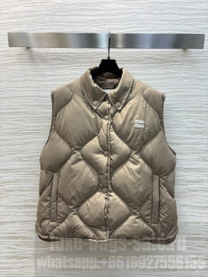 Miumiu Women's Down Vest Jacket Beige