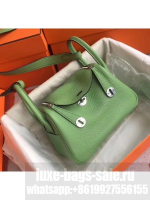Hermes Mini Lindy 21cm in Original Togo Leather Green/Silver 2020（Handmade） Collection