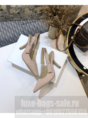 DIOR x CHIARA FERRAGNI  HEEL 9.5CM J'ADIOR SLINGBACK PUMPS TECHNICAL FABRIC PINK 01