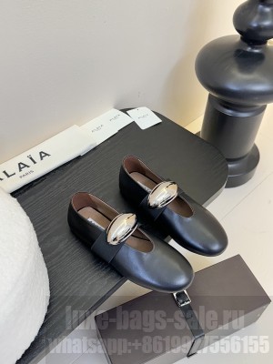 Alaïa JEWEL BALLET FLATS IN LAMBSKIN BLACK