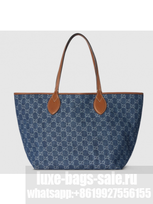 GUCCI TOTISSIMA MEDIUM TOTE BAG 820481 Blue GG denim
