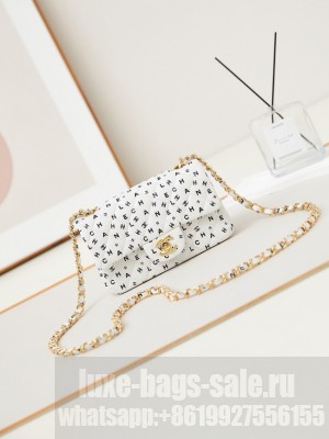 Chanel MINI CLASSIC HANDBAG AS1116 white&black