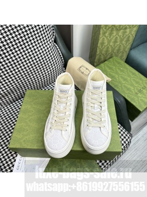 Gucci GG Embroidered High-top Platform Sneakers 5cm 2023 010