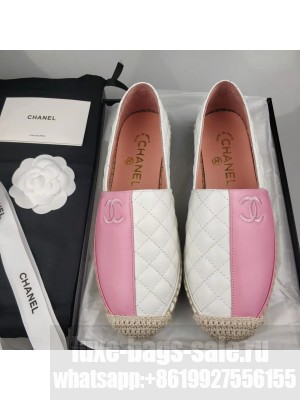 Chanel Lambskin Espadrilles Pink/White 2022 Collection
