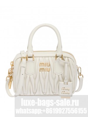 Miumiu Matelasse Nappa Leather Top-handle Bag 5BB123 Cream