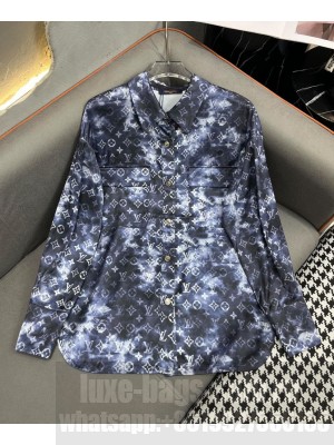 Louis Vuitton Women's Monogram Pattern Shirt Dark Blue