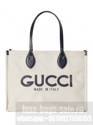 Gucci Medium Tote Bag With Gucci Print 772176 Black