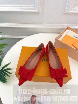 Louis Vuitton Blossom Flat Ballerinas in Suede Red 2023 