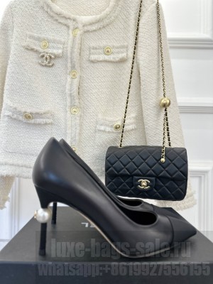 Chanel Pearl Heel 8.5cm Pumps 04