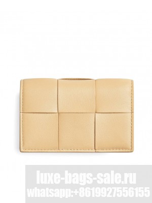 Bottega Veneta Cassette Business Card Case Apricot