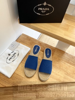 Prada Fabric espadrille slides Blue