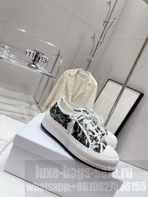 Dior Walk'n'Dior Low-top Platform Embroidered Cotton Sneakers 2023 06