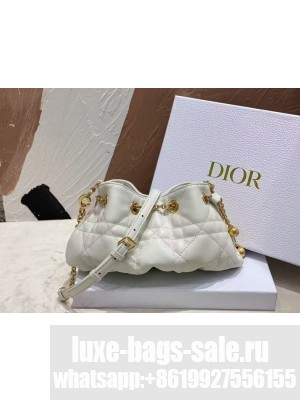 SMALL DIOR AMMI BAG Sand WHITE Supple Macrocannage Lambskin M22567F