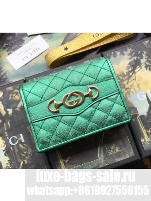 Gucci Laminated Leather Card Case 536353 Green